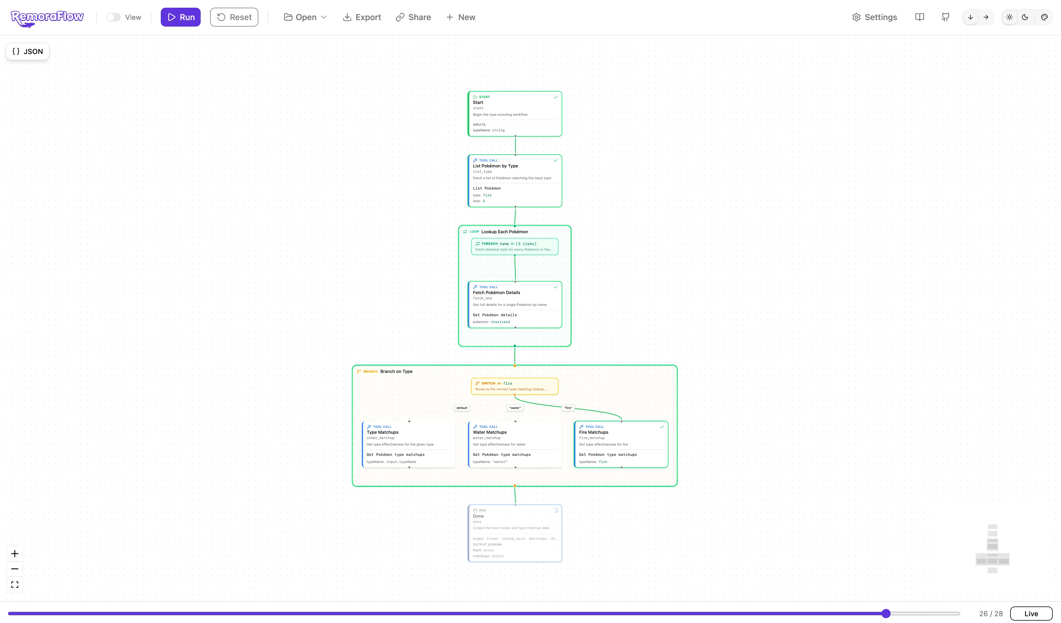 Screenshot from the Live Demo